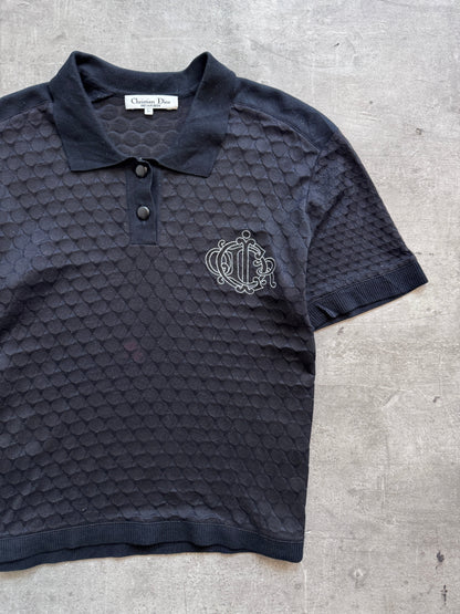 Christian Dior for Pret a Porter Semi Sheer Black Polo | Medium, Black