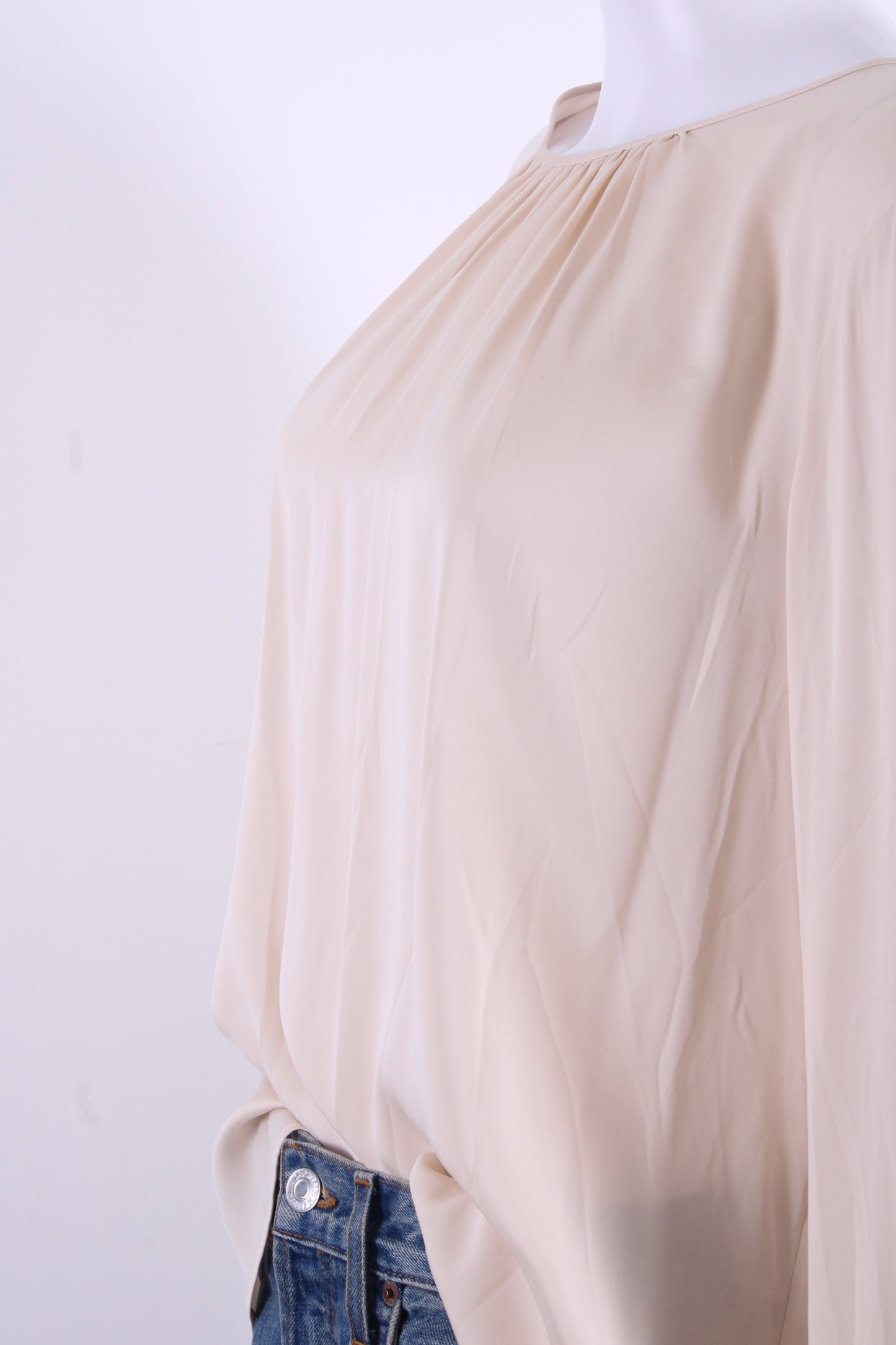 Jaeger L/S Silk Blouse Cream 16 | O/S, Cream