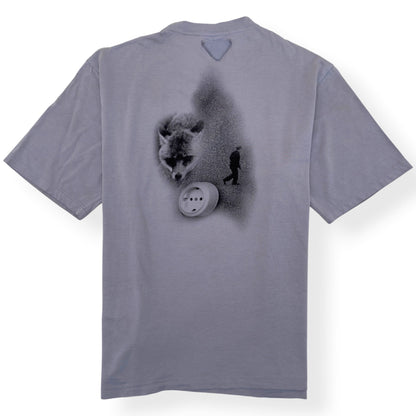 PRADA FOX PRINT T-SHIRT GREY XL | XL, Grey