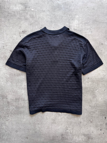 Christian Dior for Pret a Porter Semi Sheer Black Polo | Medium, Black