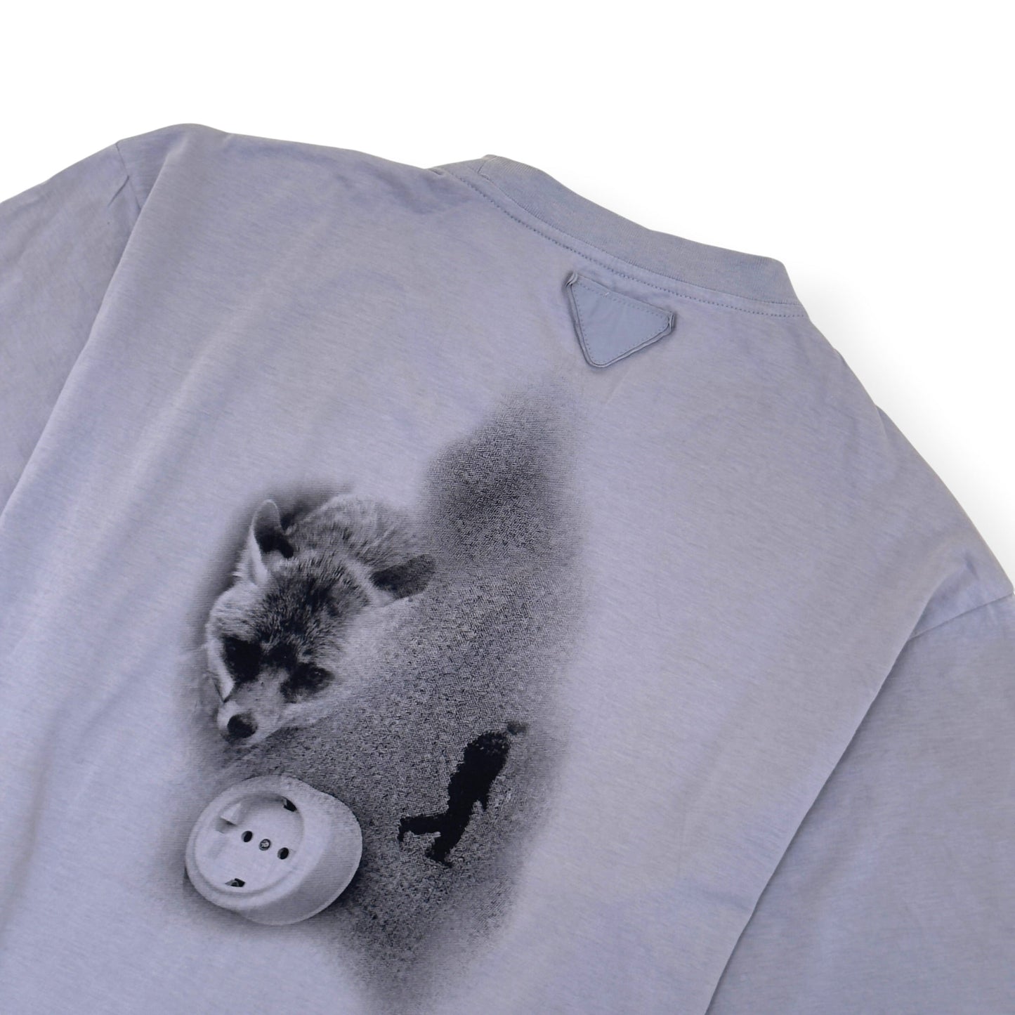 PRADA FOX PRINT T-SHIRT GREY XL | XL, Grey