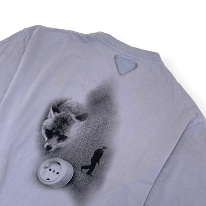 PRADA FOX PRINT T-SHIRT GREY XL | XL, Grey
