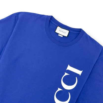 GUCCI SPELLOUT LOGO T-SHIRT BLUE XL | XL, Blue