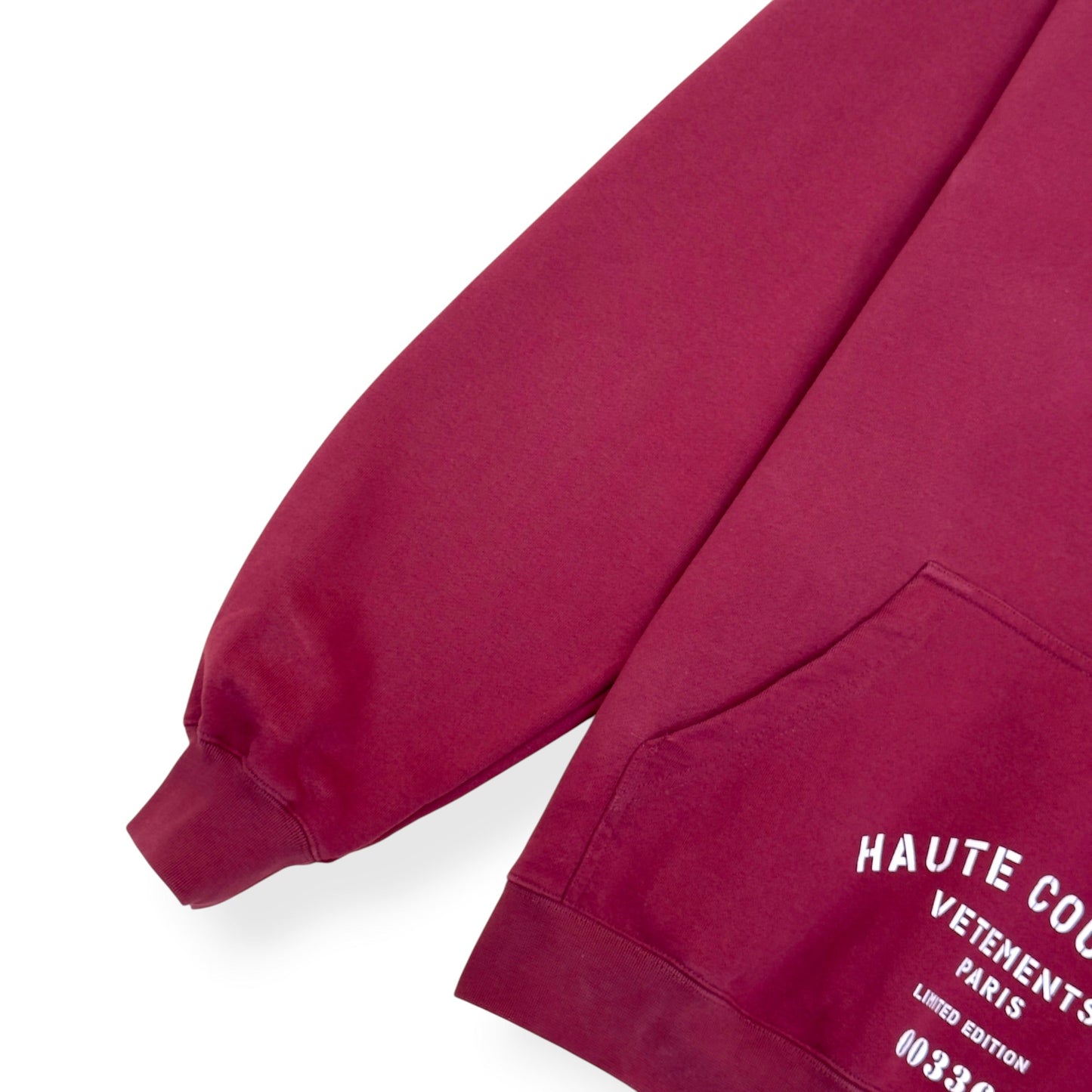 VETEMENTS OVERSIZED LOGO PRINT HOODIE BURGUNDY M | Medium, Burgundy
