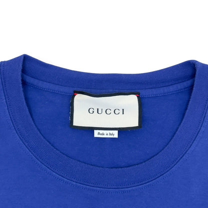 GUCCI SPELLOUT LOGO T-SHIRT BLUE XL | XL, Blue