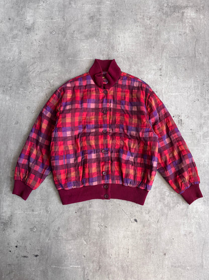 1990s Christian Dior Red Gingham Check Bomber