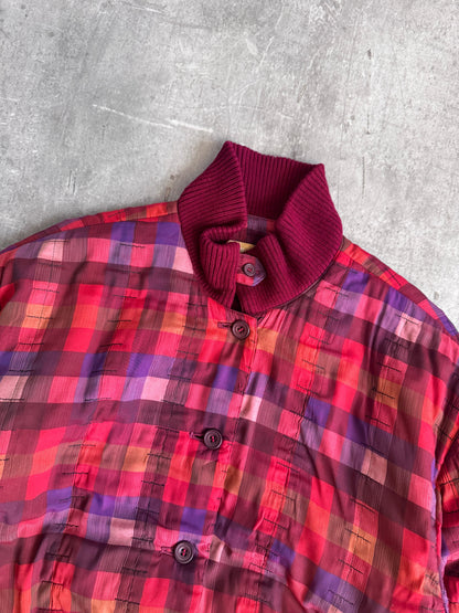 1990s Christian Dior Red Gingham Check Bomber