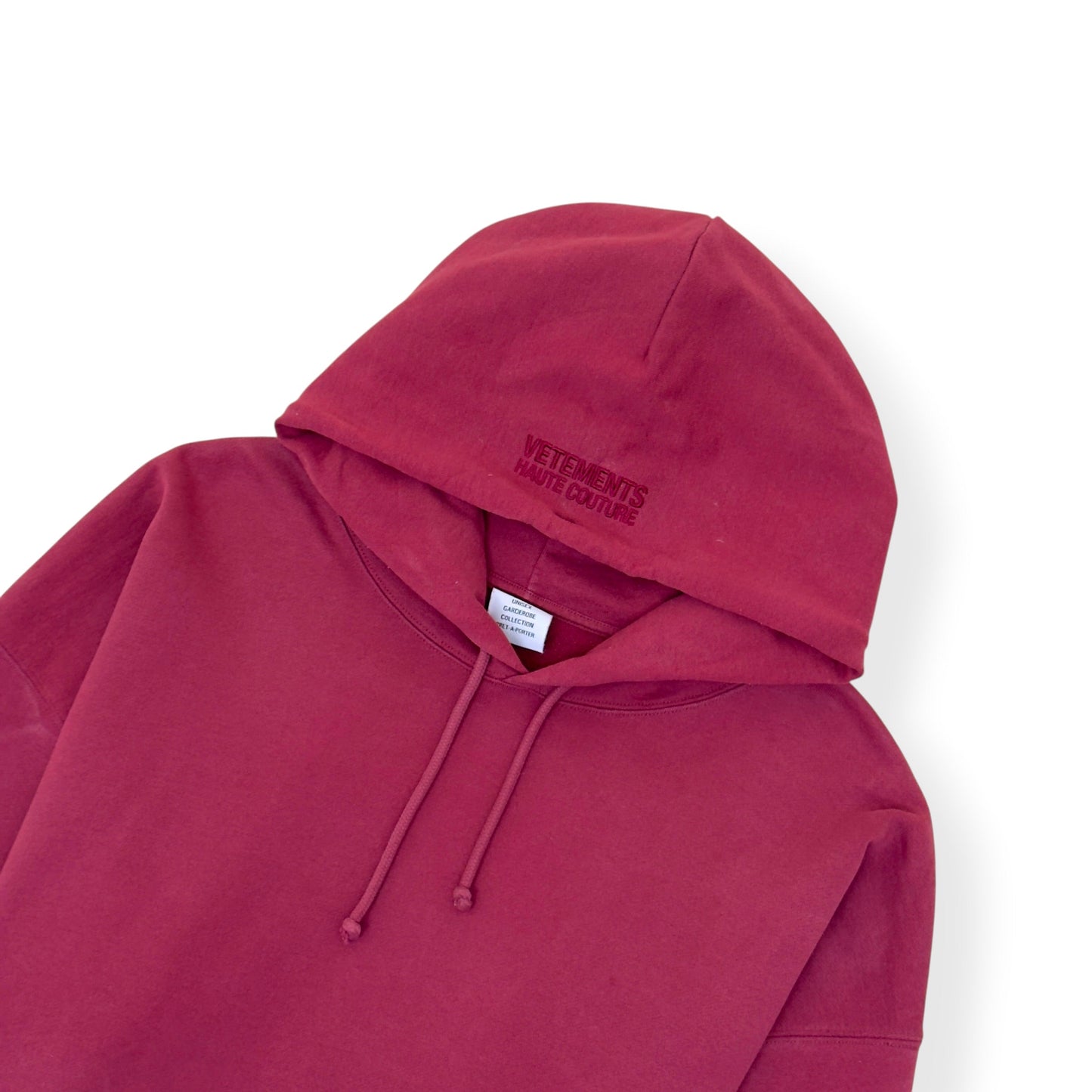 VETEMENTS OVERSIZED LOGO PRINT HOODIE BURGUNDY M | Medium, Burgundy