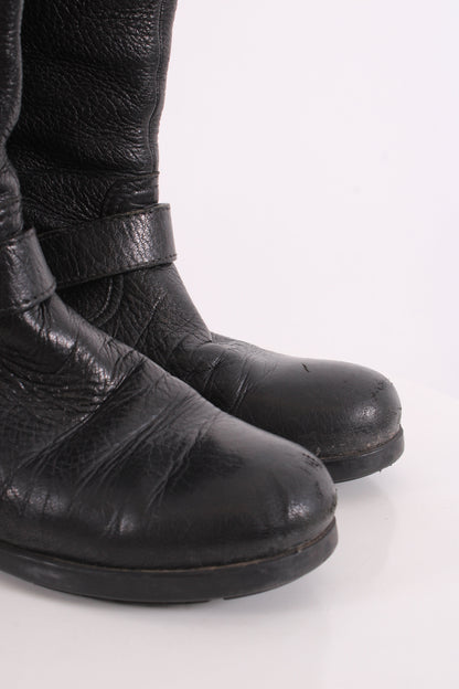 Prada Buckle Moto Boots Black 36 | O/S, Black