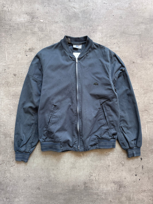 1980s Lacoste Izod Washed Cotton Bomber Jacket | Medium, Navy