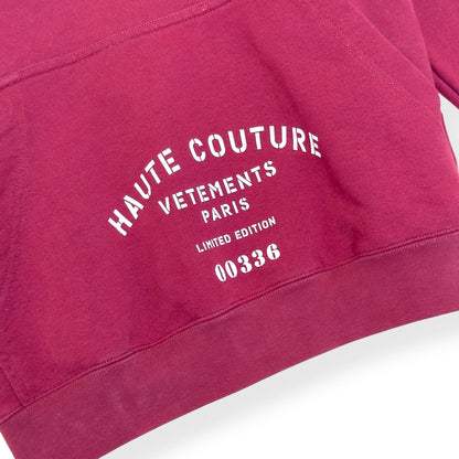 VETEMENTS OVERSIZED LOGO PRINT HOODIE BURGUNDY M | Medium, Burgundy