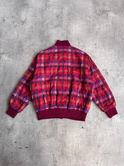 1990s Christian Dior Red Gingham Check Bomber