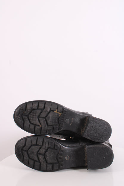 Prada Buckle Moto Boots Black 36 | O/S, Black