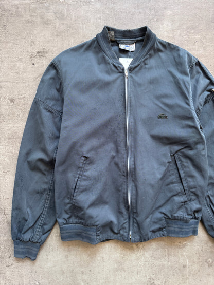 1980s Lacoste Izod Washed Cotton Bomber Jacket | Medium, Navy
