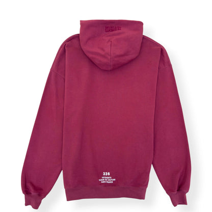 VETEMENTS OVERSIZED LOGO PRINT HOODIE BURGUNDY M | Medium, Burgundy