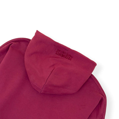 VETEMENTS OVERSIZED LOGO PRINT HOODIE BURGUNDY M | Medium, Burgundy