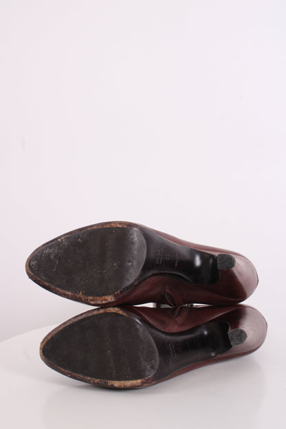 Prada Pointed Toe Ankle Boot Chestnut Brown 38 | O/S, Brown