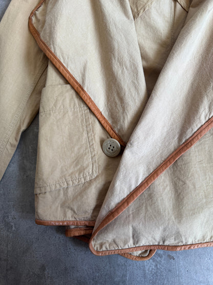 Kapital Beige Cotton Leather Detailed Jacket