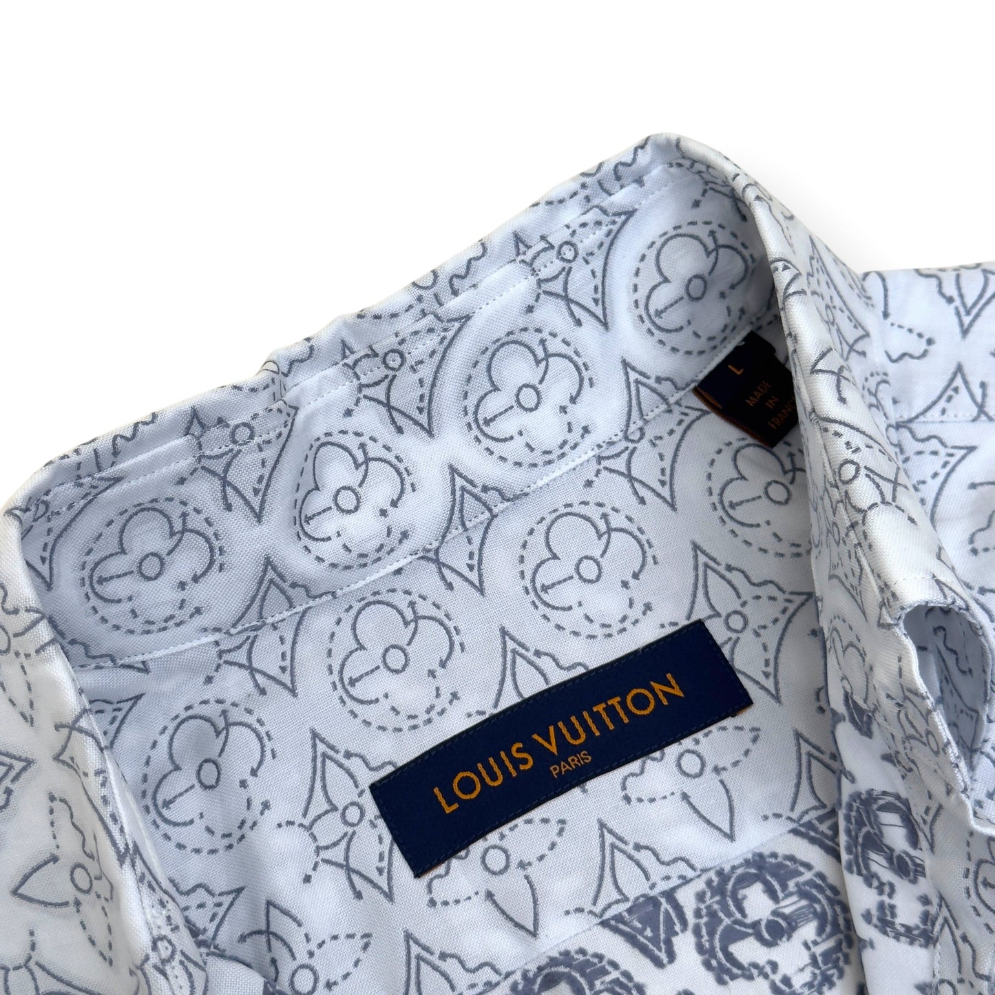 LOUIS VUITTON MONOGRAM SHIRT WHITE / GREY L | Large, Grey