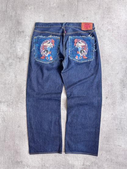 RMC Koi Embroidered Dark Wash Jeans