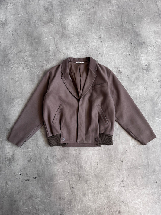Kansai Yamamoto Taupe Wool Tailored Bomber Jacket