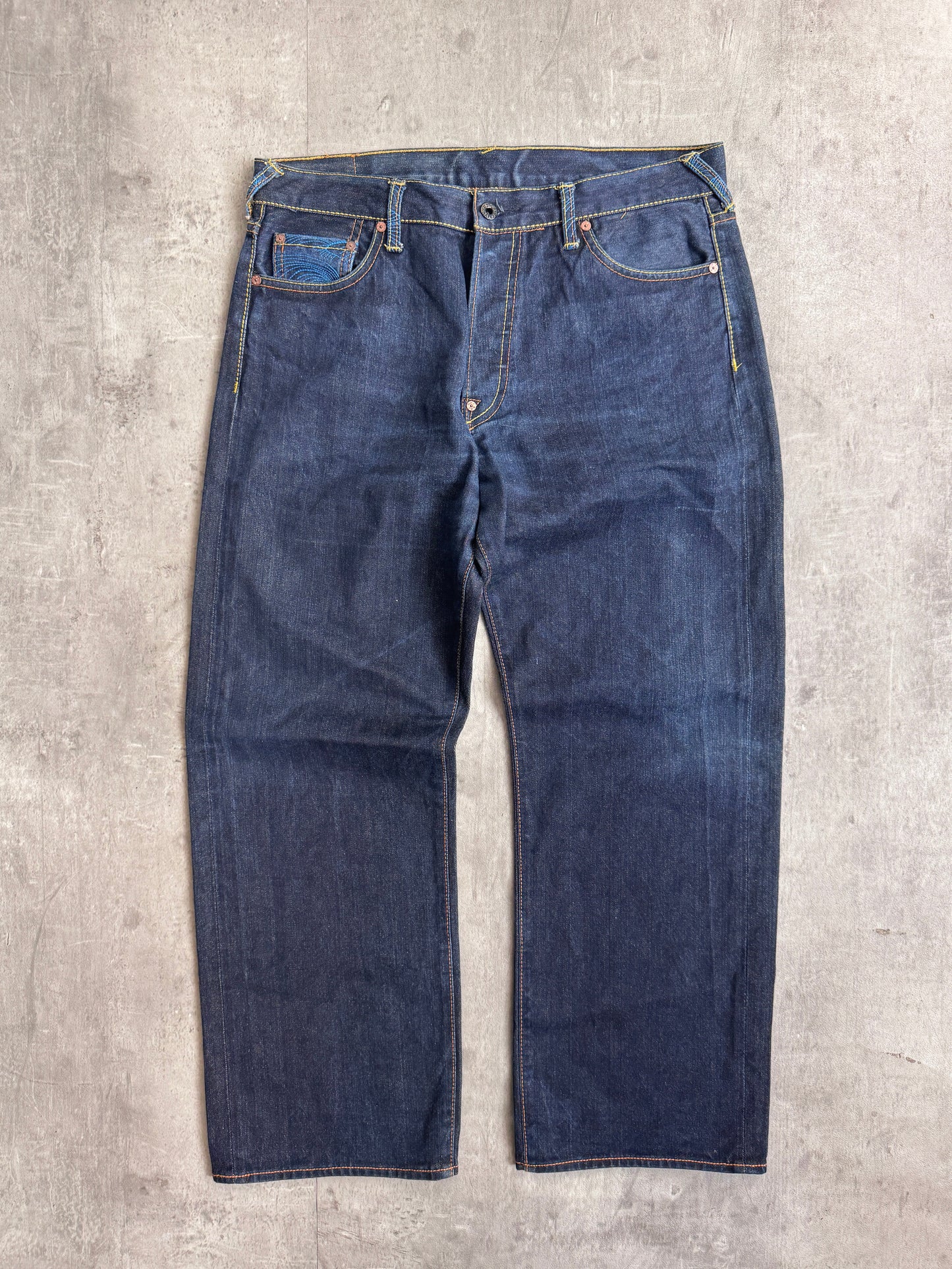 RMC Koi Embroidered Dark Wash Jeans