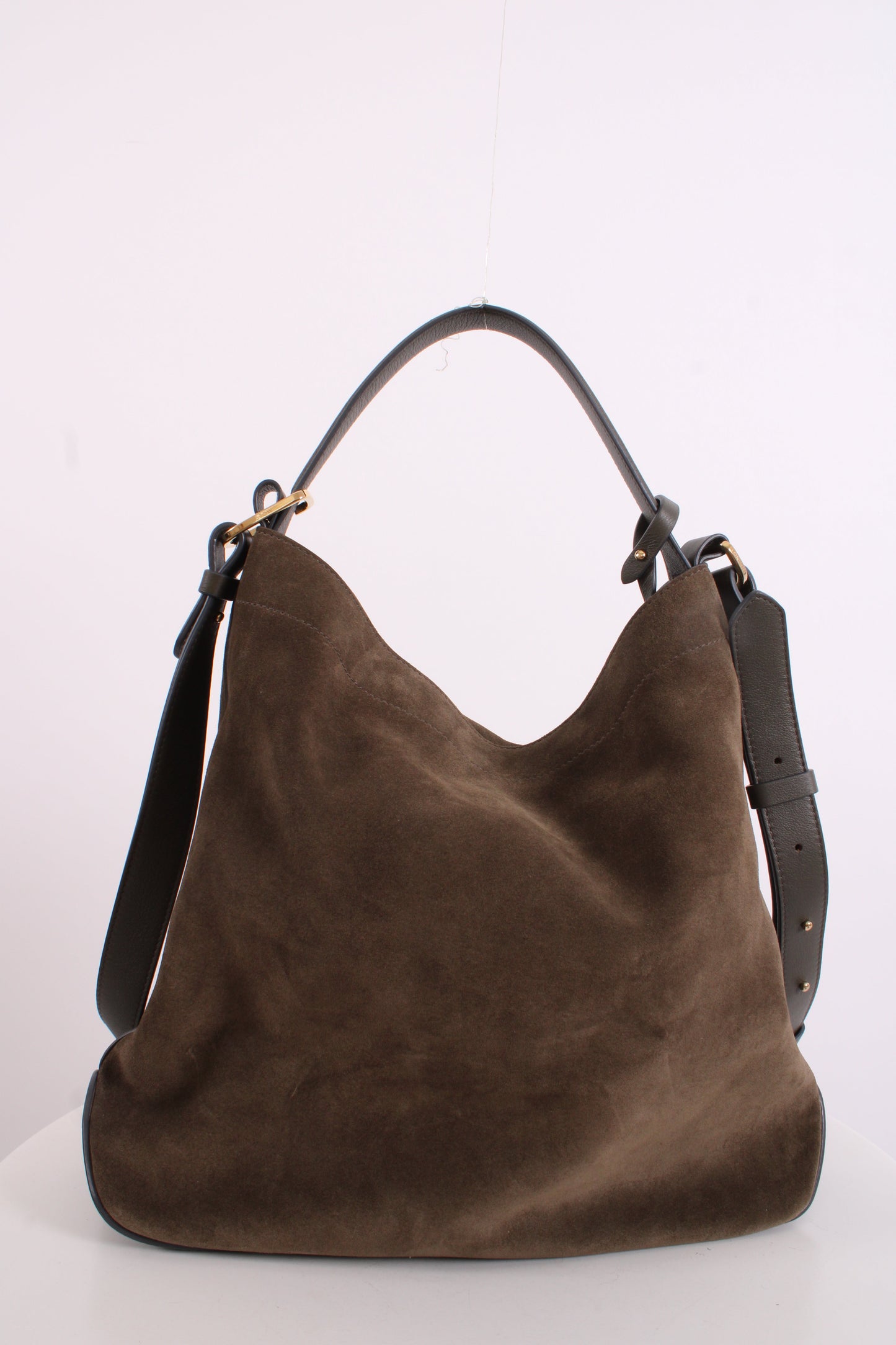 Stow London Suede Curve Bag Drak Green | O/S, Green