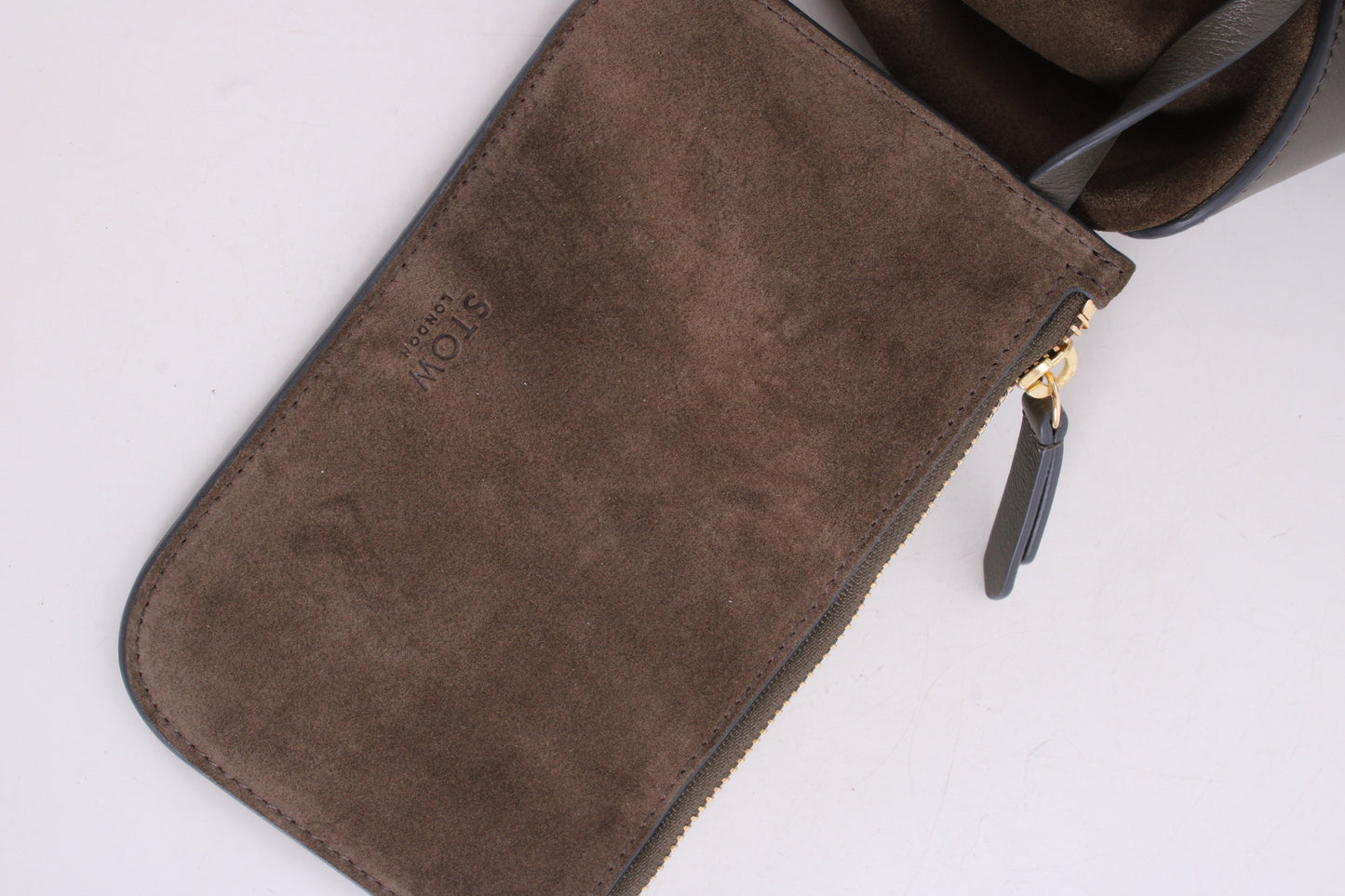 Stow London Suede Curve Bag Drak Green | O/S, Green