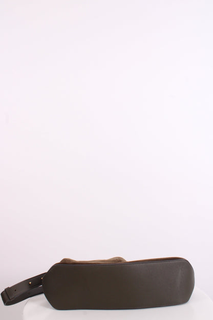 Stow London Suede Curve Bag Drak Green | O/S, Green
