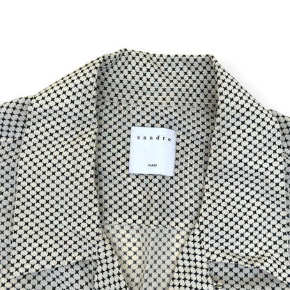 SANDRO LONG-SLEEVE SHIRT BEIGE / BLACK L | Large, Beige
