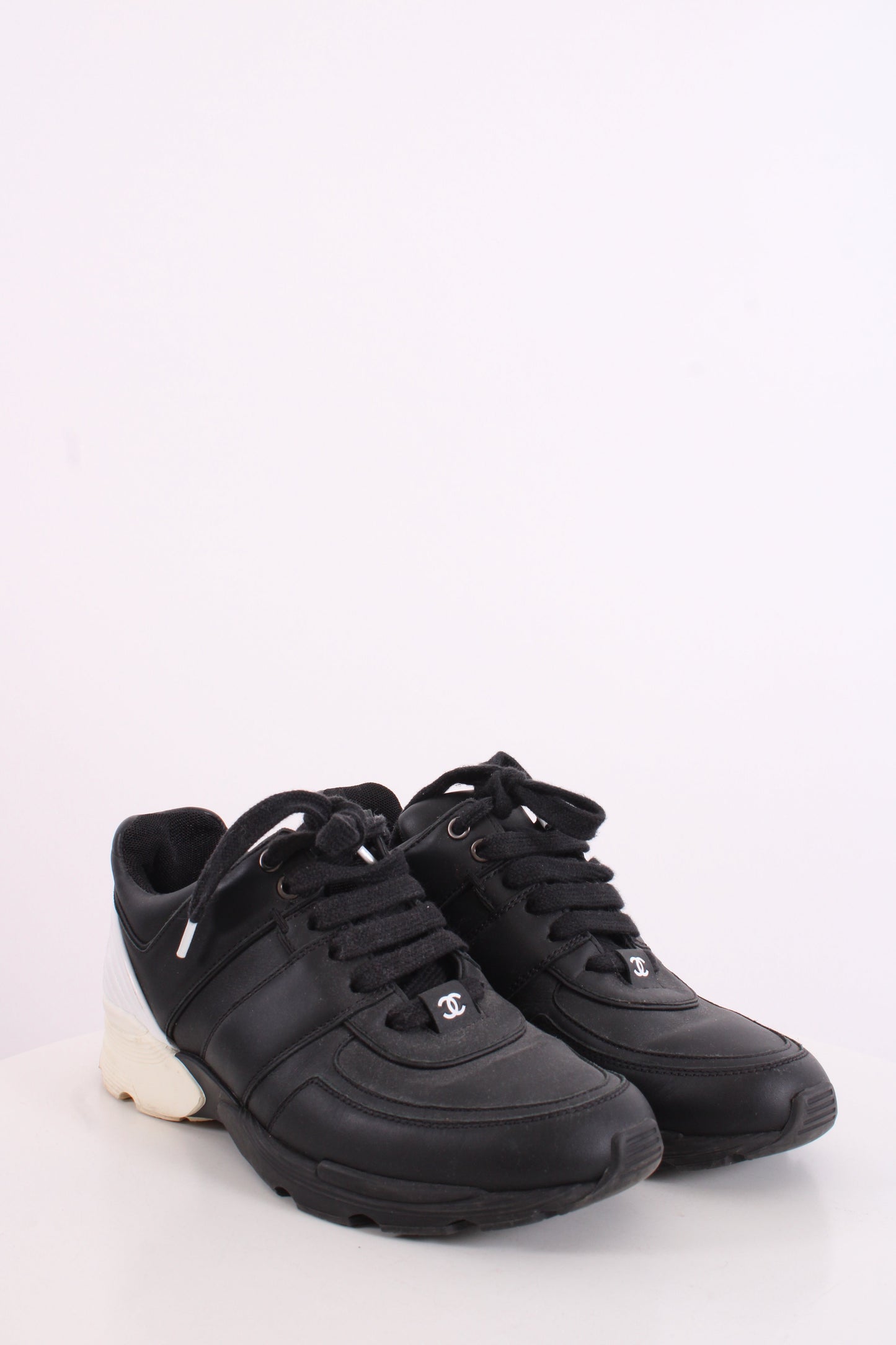 Chanel Trainers Black/ White 37.5 | O/S, Black