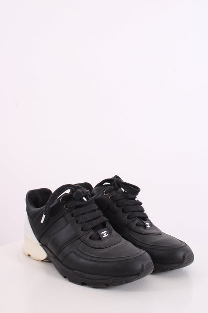Chanel Trainers Black/ White 37.5 | O/S, Black