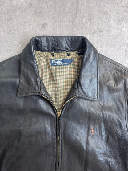Polo Ralph Lauren Brown Leather Harrington Jacket