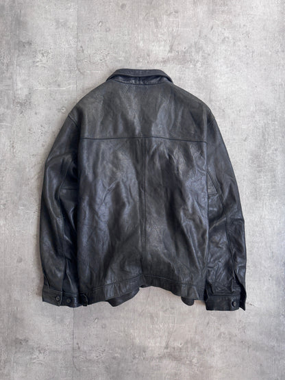 Polo Ralph Lauren Brown Leather Harrington Jacket