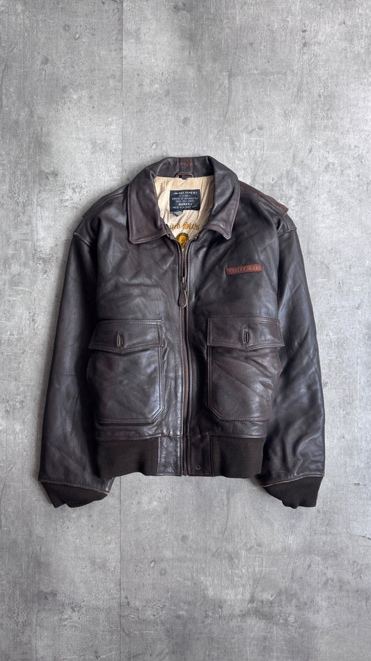 Avirex G-1 Navy Brown Leather Jacket