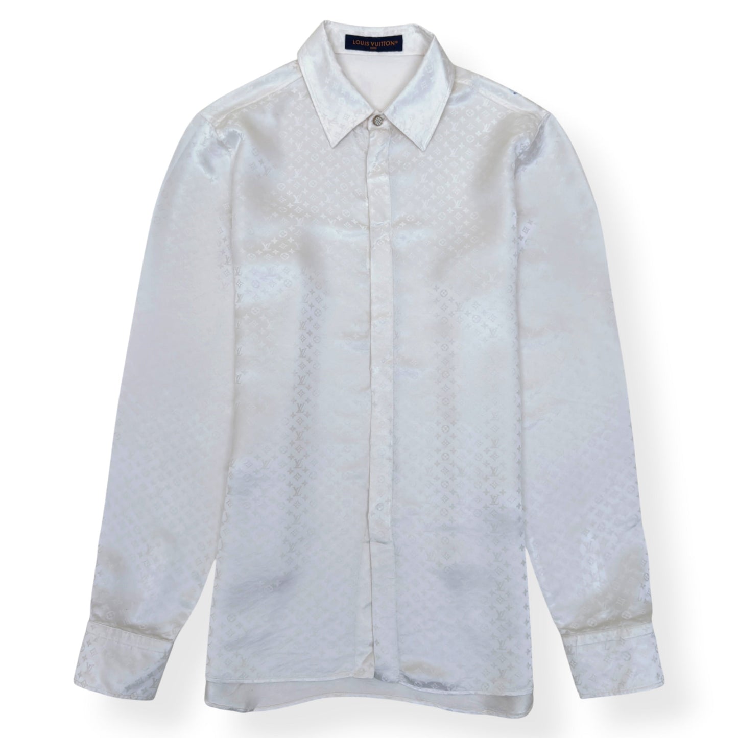 LOUIS VUITTON MINI MONOGRAM SILK EVENING SHIRT BLANC XL | XL, Blanc