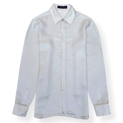 LOUIS VUITTON MINI MONOGRAM SILK EVENING SHIRT BLANC XL | XL, Blanc