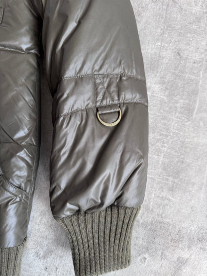 Burberry Blue Label Khaki Fox Fur Trim Parka Coat