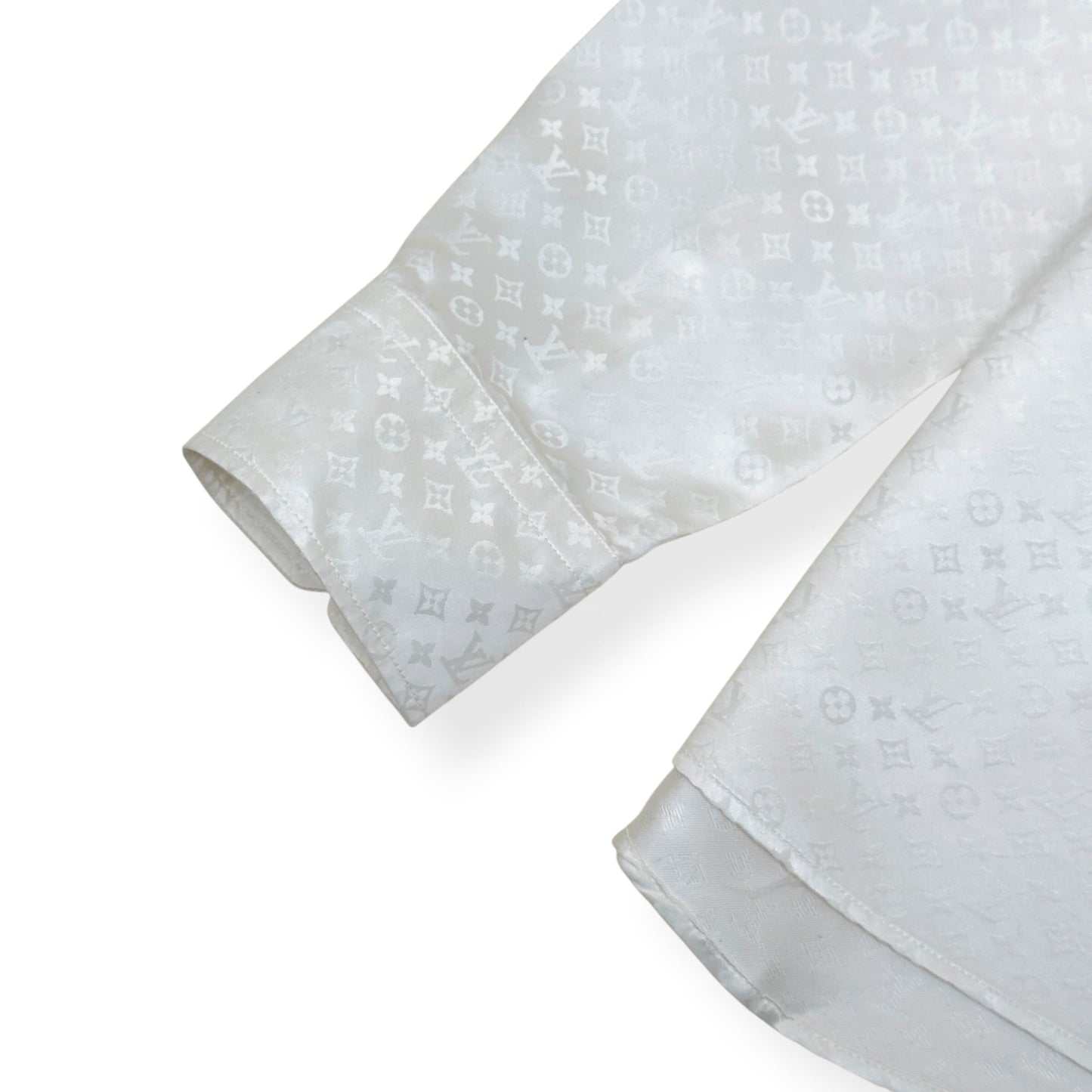 LOUIS VUITTON MINI MONOGRAM SILK EVENING SHIRT BLANC XL | XL, Blanc
