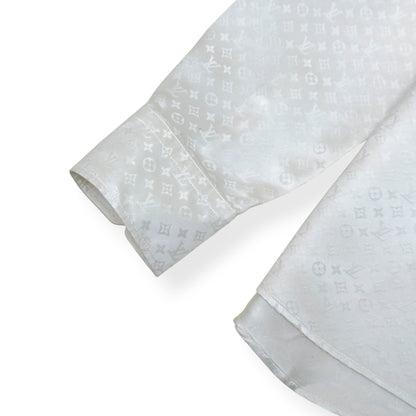 LOUIS VUITTON MINI MONOGRAM SILK EVENING SHIRT BLANC XL | XL, Blanc