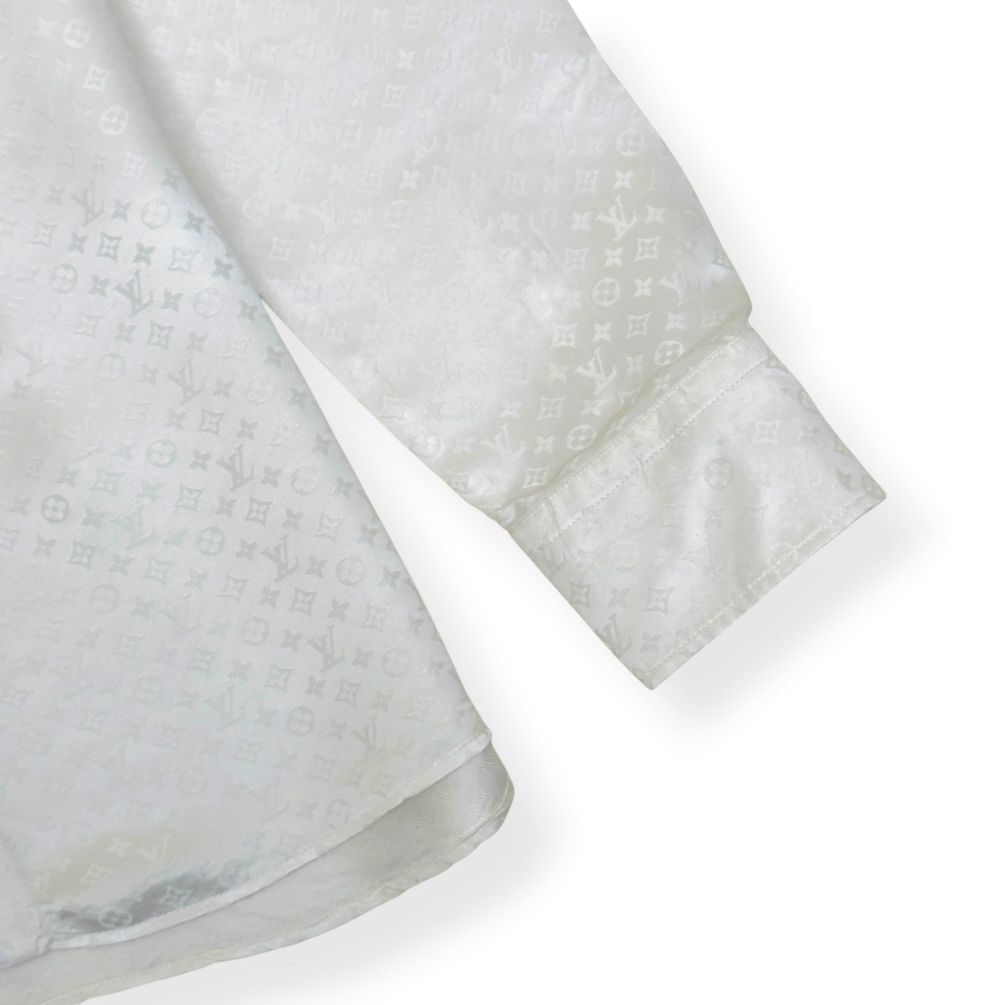 LOUIS VUITTON MINI MONOGRAM SILK EVENING SHIRT BLANC XL | XL, Blanc