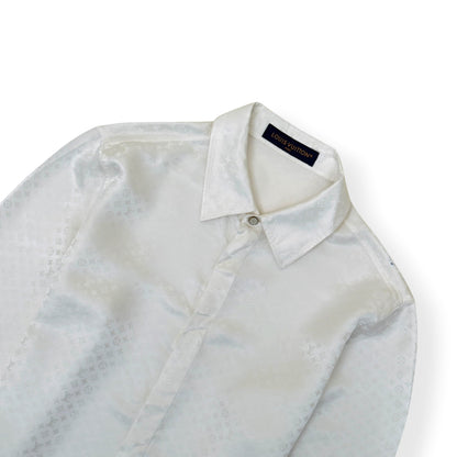 LOUIS VUITTON MINI MONOGRAM SILK EVENING SHIRT BLANC XL | XL, Blanc