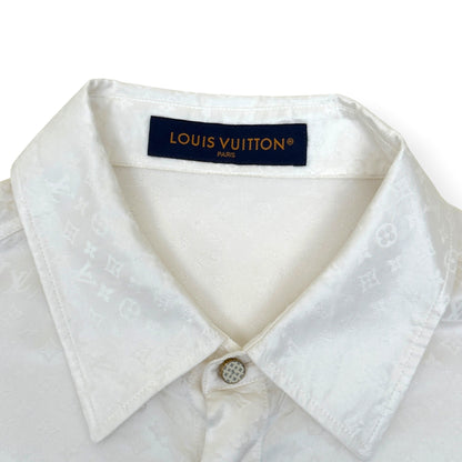 LOUIS VUITTON MINI MONOGRAM SILK EVENING SHIRT BLANC XL | XL, Blanc