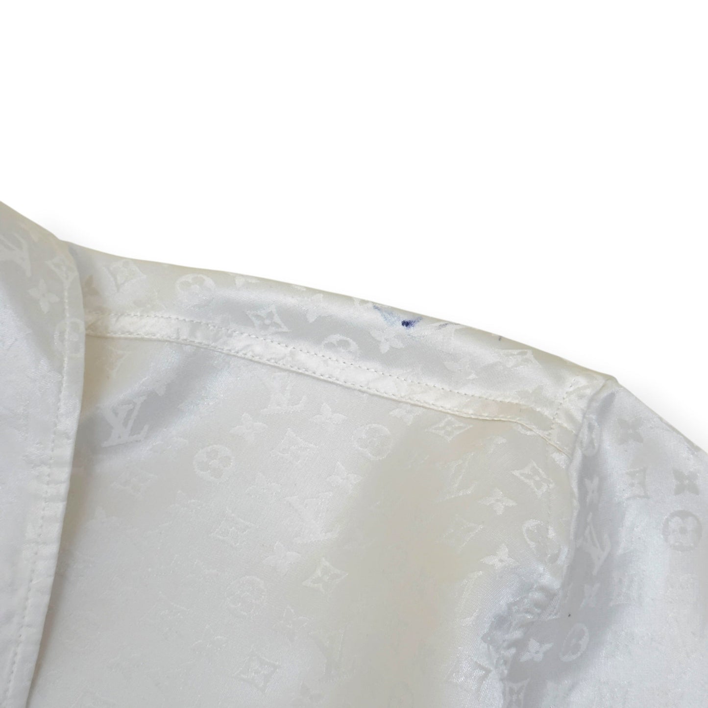 LOUIS VUITTON MINI MONOGRAM SILK EVENING SHIRT BLANC XL | XL, Blanc