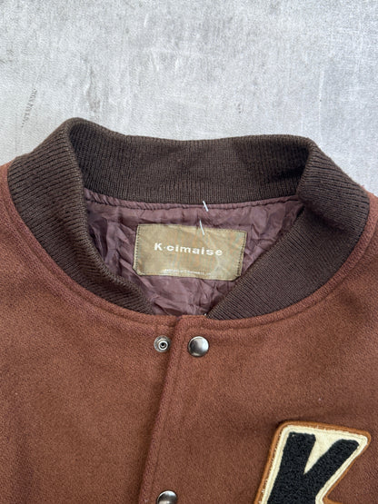 Tete Homme K-Cimaise Leather Sleeve Varsity Bomber Jacket