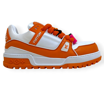 LOUIS VUITTON MAXI LV TRAINER SNEAKER ORANGE / WHITE UK9 | UK 9, Orange