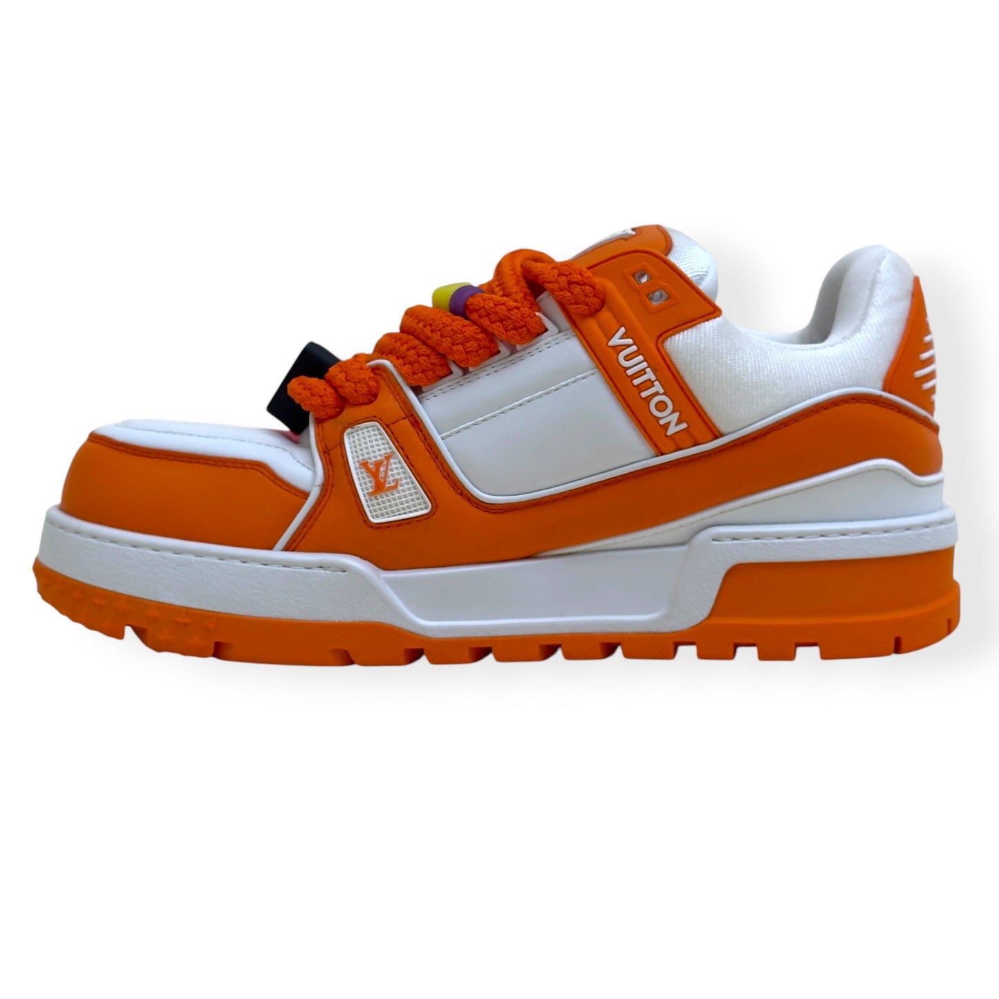 LOUIS VUITTON MAXI LV TRAINER SNEAKER ORANGE / WHITE UK9 | UK 9, Orange