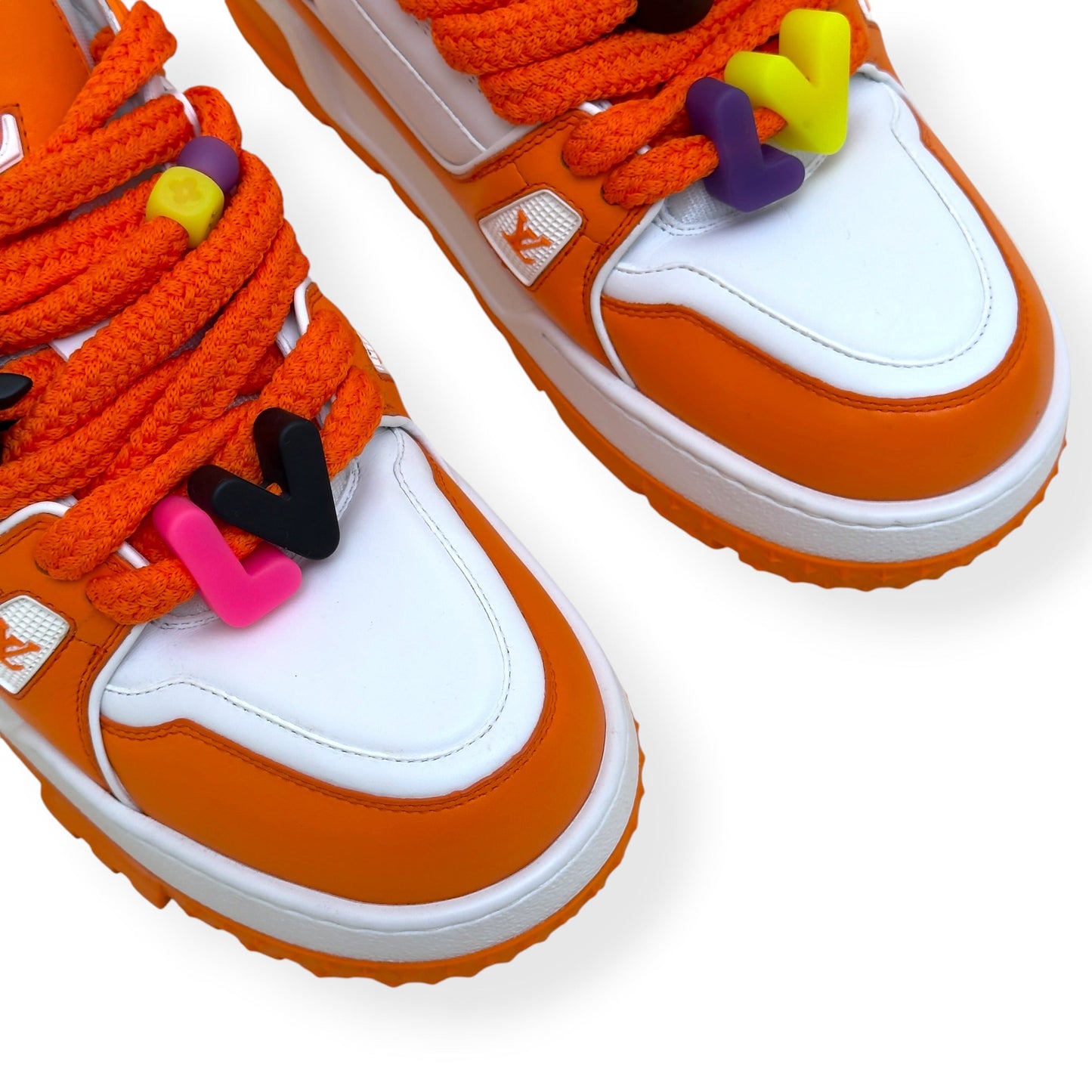 LOUIS VUITTON MAXI LV TRAINER SNEAKER ORANGE / WHITE UK9 | UK 9, Orange