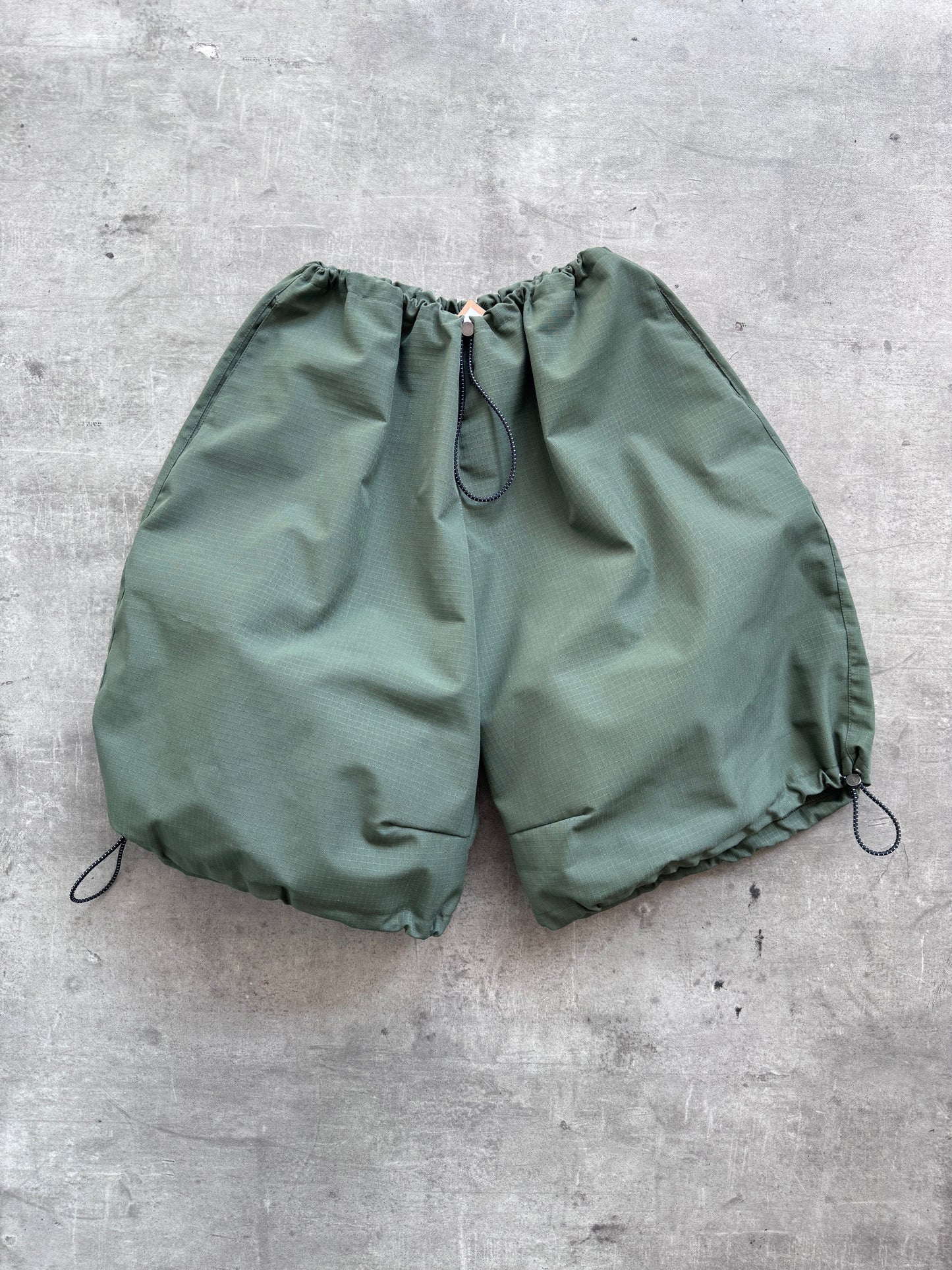 VT Rework : Drawstring Cargo Green Shorts | Large, Multicoloured