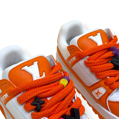 LOUIS VUITTON MAXI LV TRAINER SNEAKER ORANGE / WHITE UK9 | UK 9, Orange